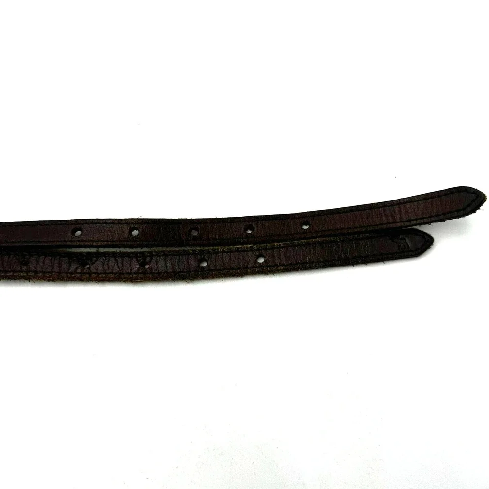 ABERCROMBIE | Kids Girls 13/14 Genuine brown leather double 2‎ strap buckle belt